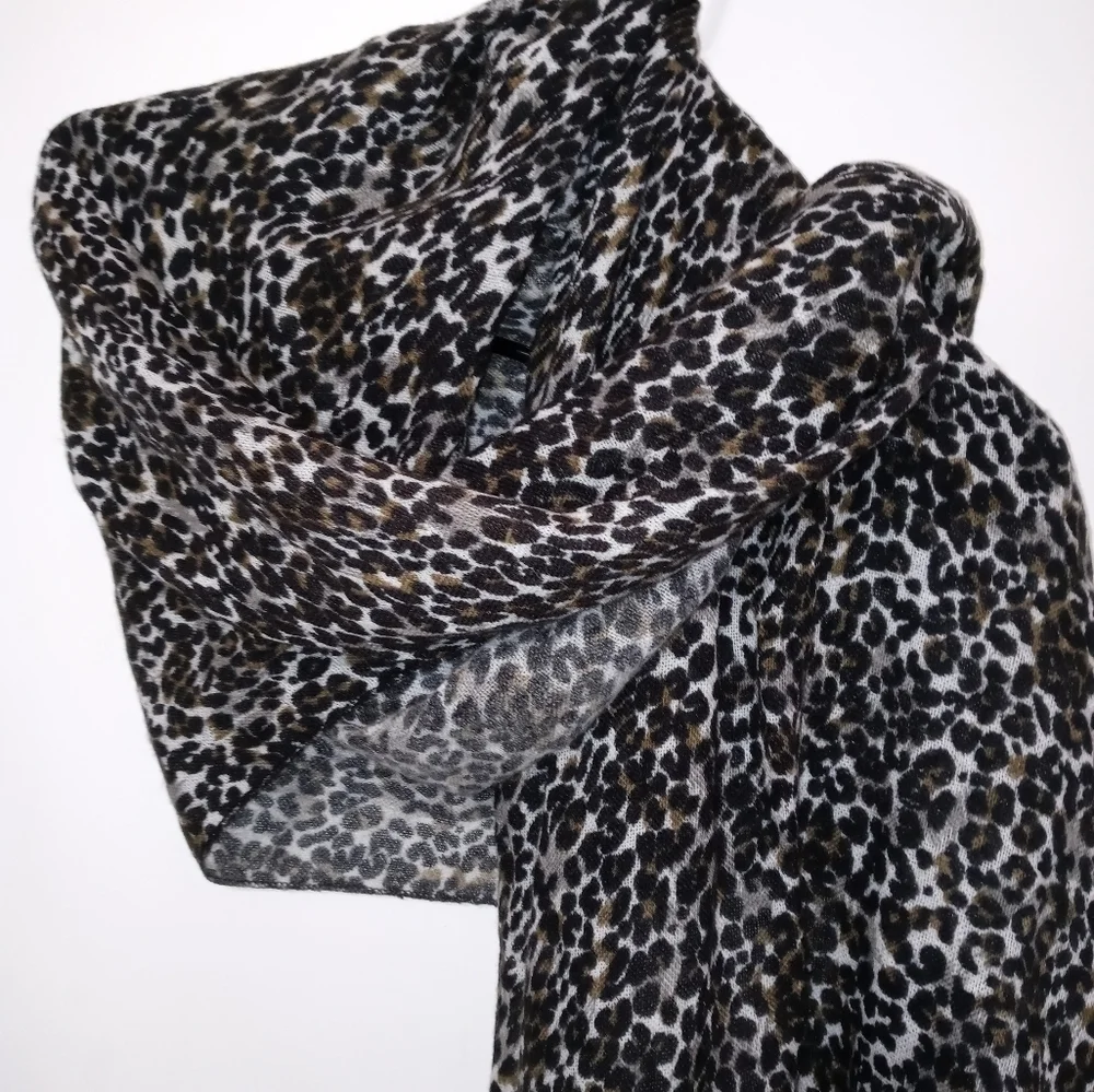 Cheetah print large Faux Fur Soft rectangular mutlifunctional scarf 73